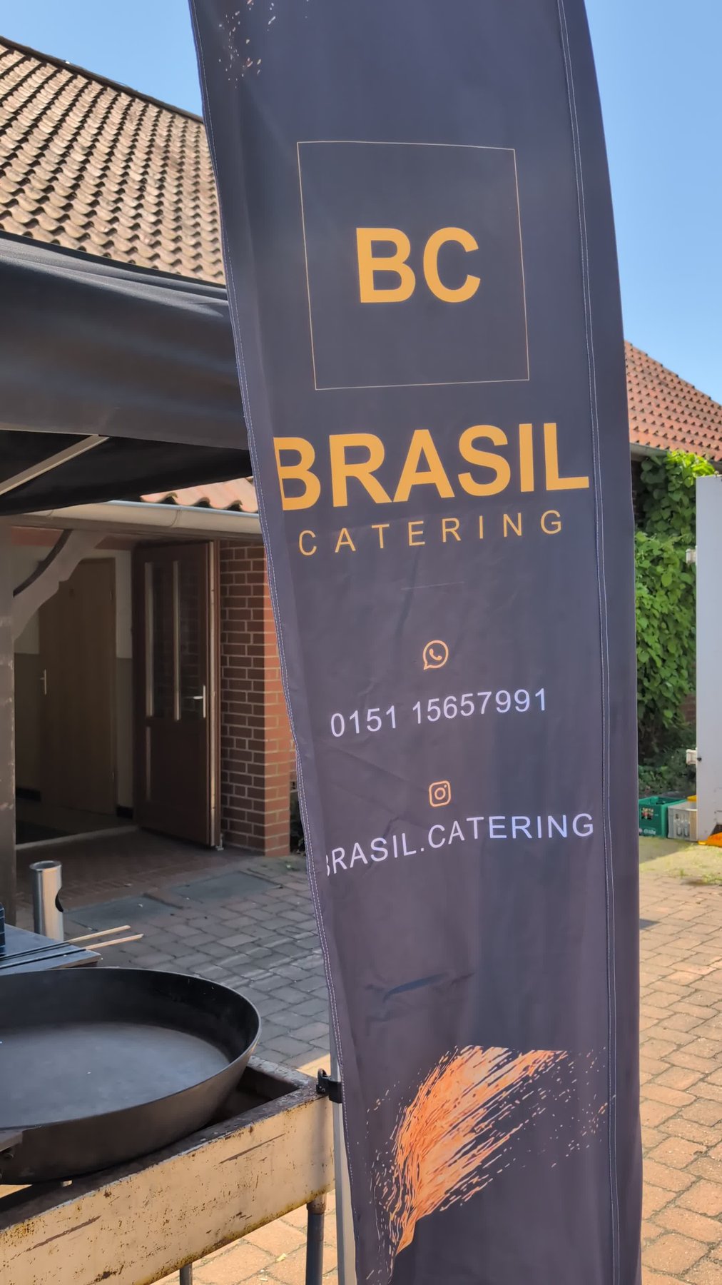 Brasil-Catering-Fahne vor Ort bei einem Event